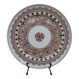 Old 26cm dish in Terre de Fer earthenware from Longwy, Henri II model