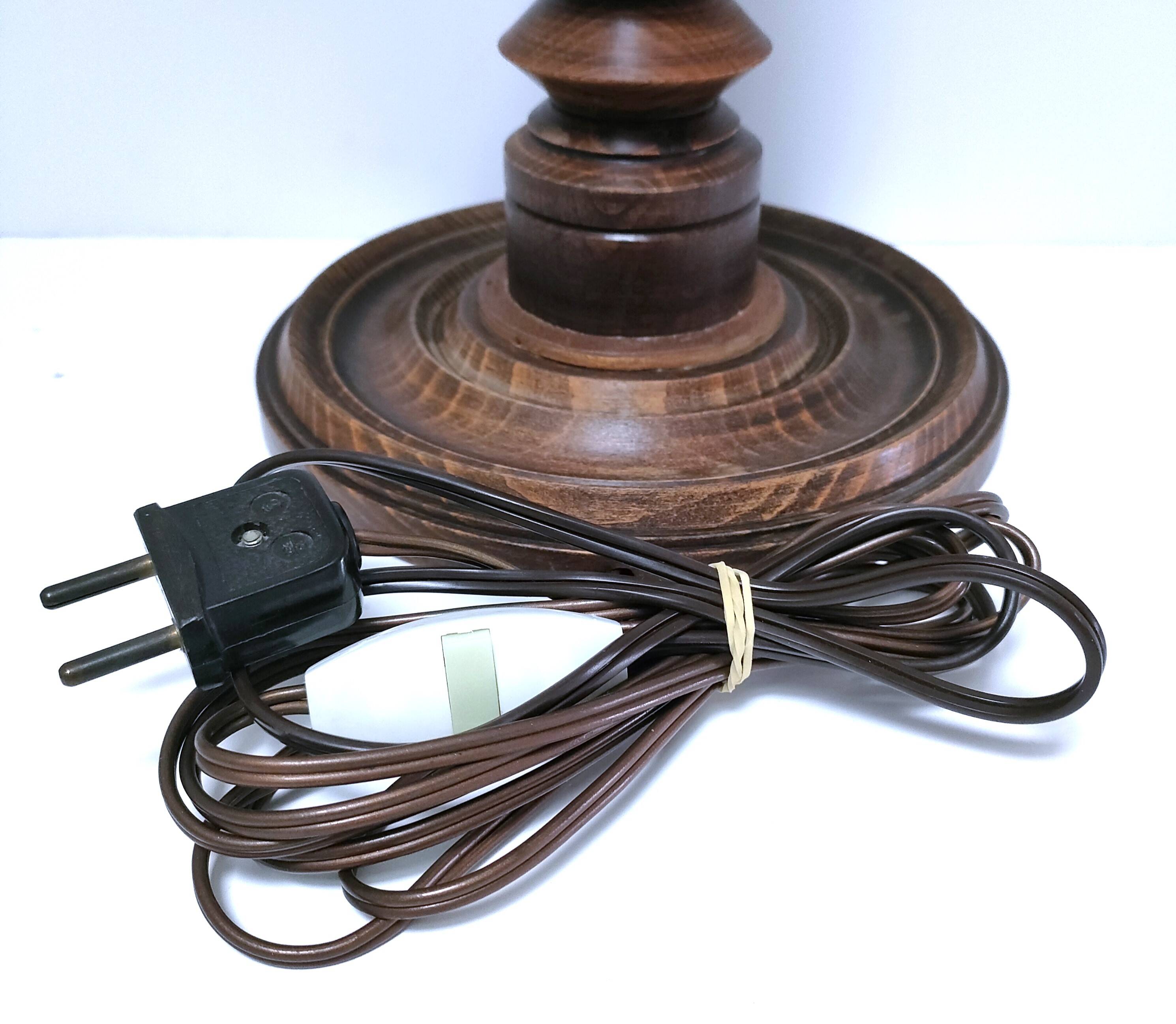 XL turned wooden lamp base H.47 cm 1950s design