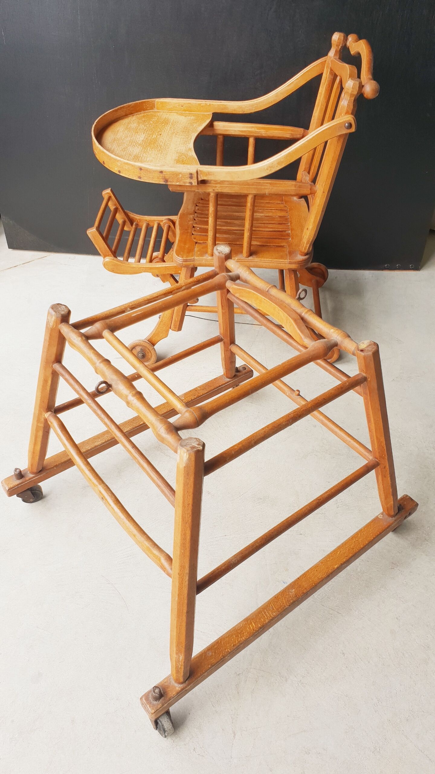 Vintage transformable baby high chair