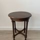 Small vintage turned wooden side table, round wooden accent table.