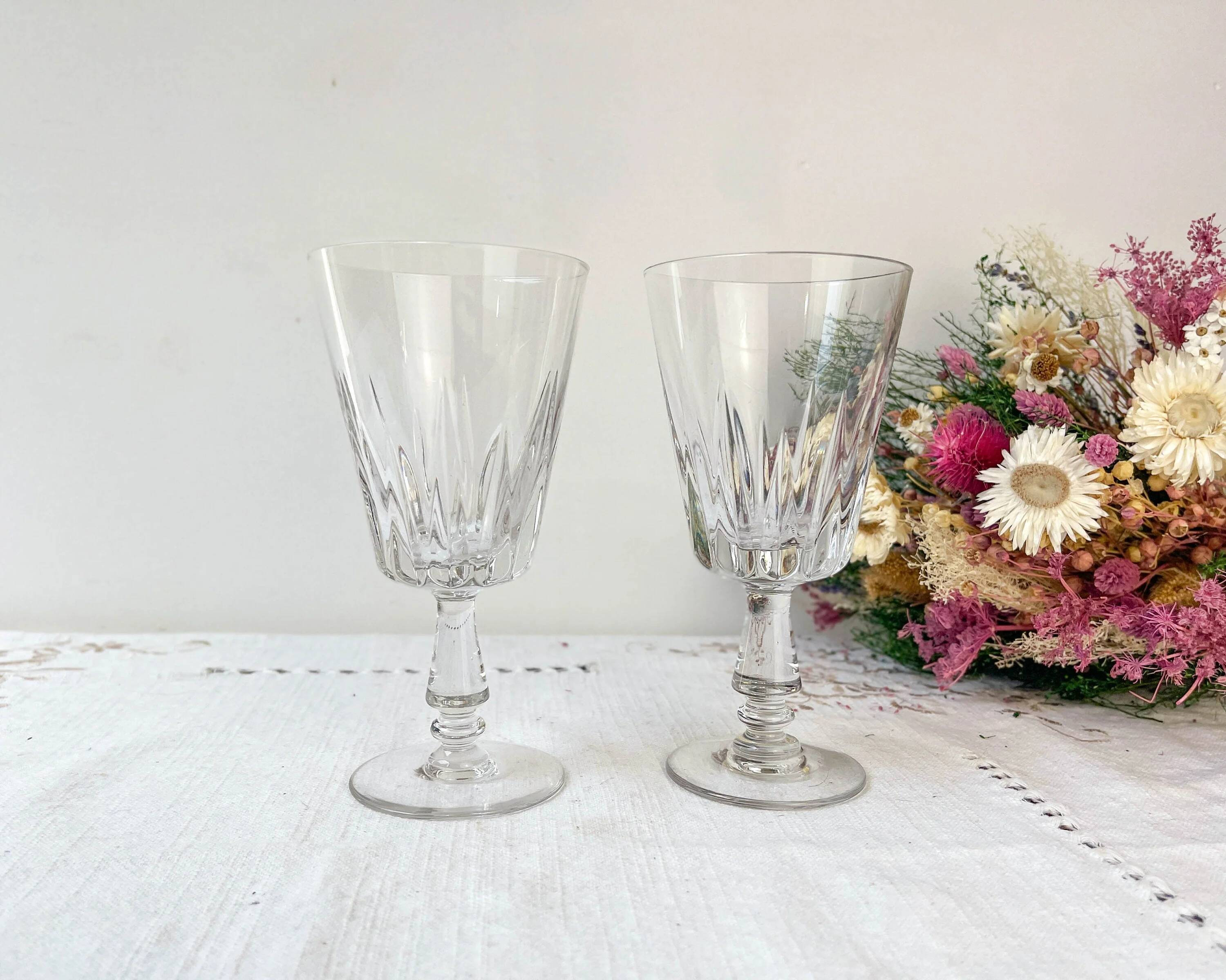 2 verres à eau vintage