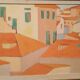 oil painting on hardboard view of Florence signed Migliorini