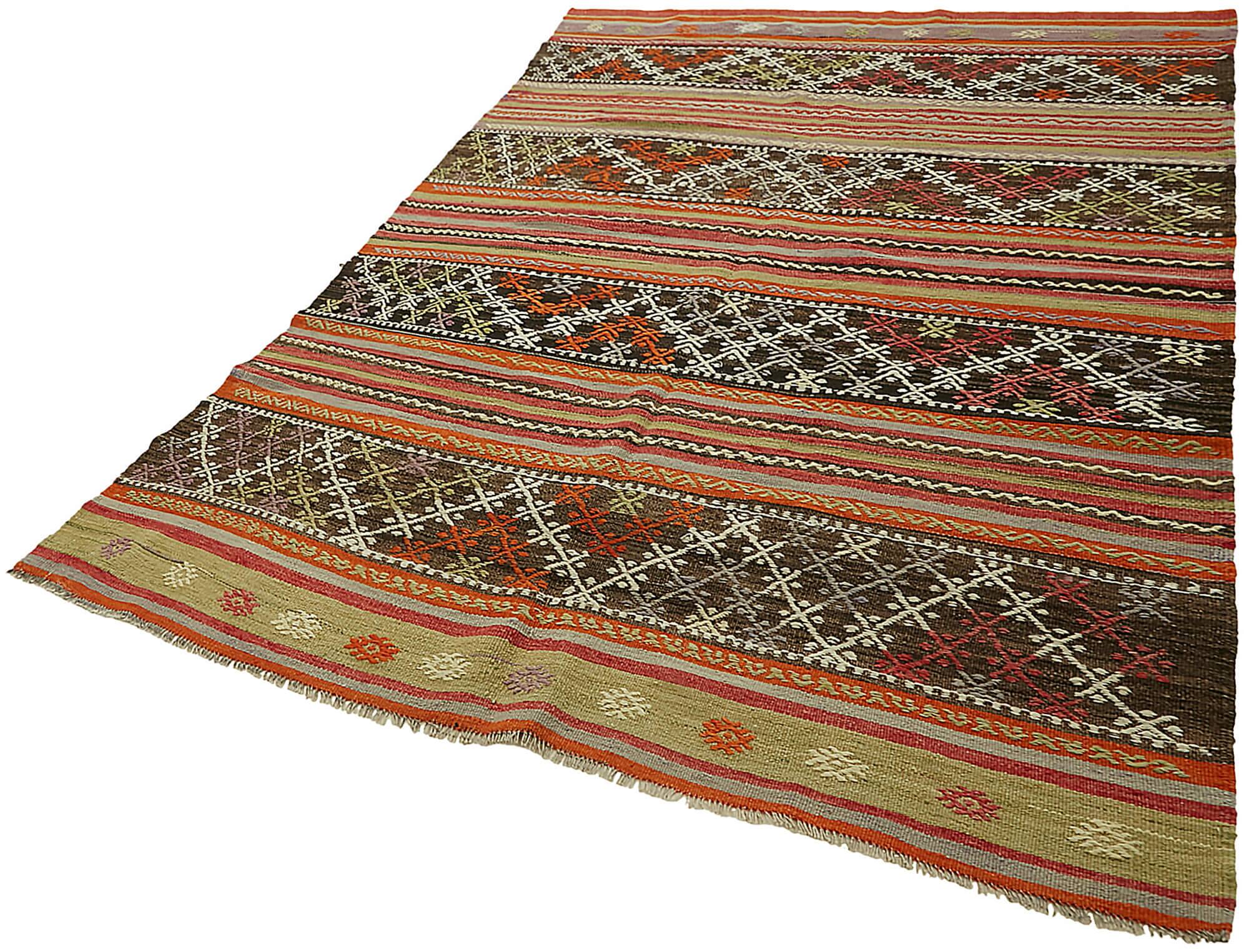 Turkish Handmade Vintage Anatolian Kilim 174 cm x 255 cm