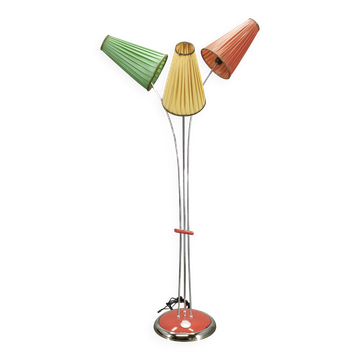 Rare German Adjustable Three-Light Floor Lamp, 1960s