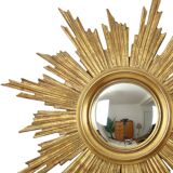 Large Wooden Sun Mirror Sunburst Deknudt Gold Leaf 70cm