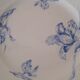 Plate faience luneville kg blue tulips