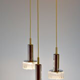 Lustre waterfall 3 glass and chrome suspensions