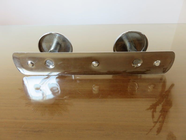 70s chrome metal coat holder