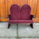 Vintage Art Deco Loveseat with Burgundy Upholstery, 1970