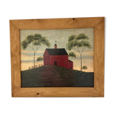 Naive framed illustration Warren Kimble USA