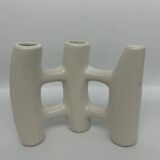 Brutalist vase in white ceramic