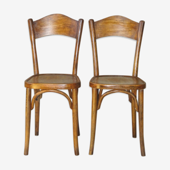 Set de 2 chaises bistrot Horgen Glarus Suisse vers 1930