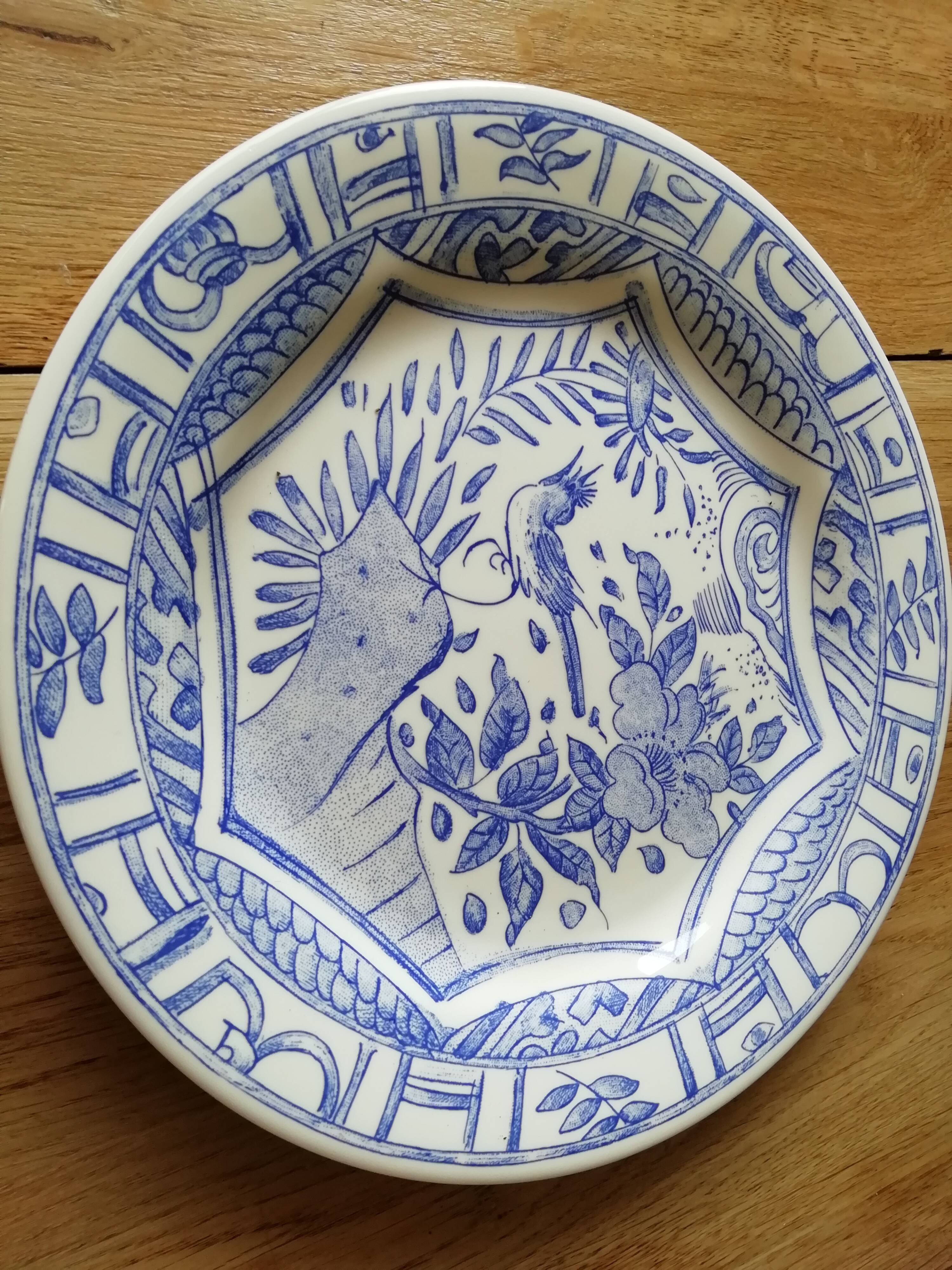 Gien blue bird dish