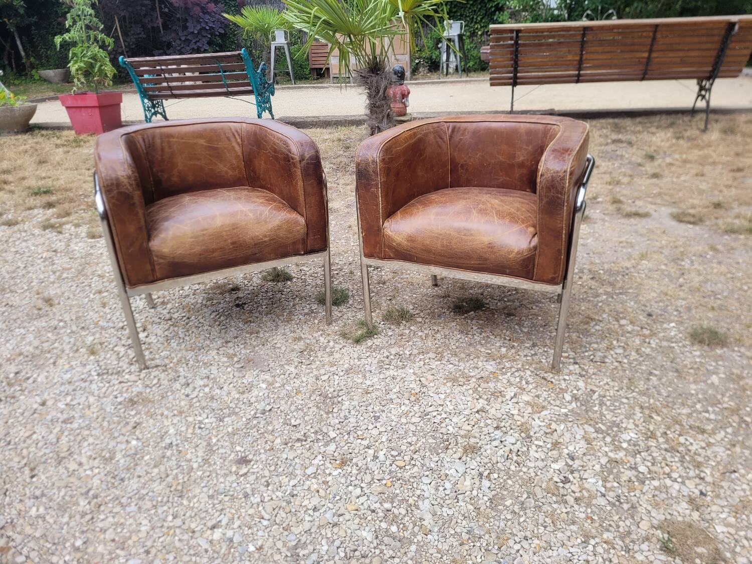 Vintage leather armchairs
