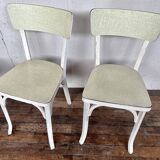 Series of 4 baumann white formica bistro chairs