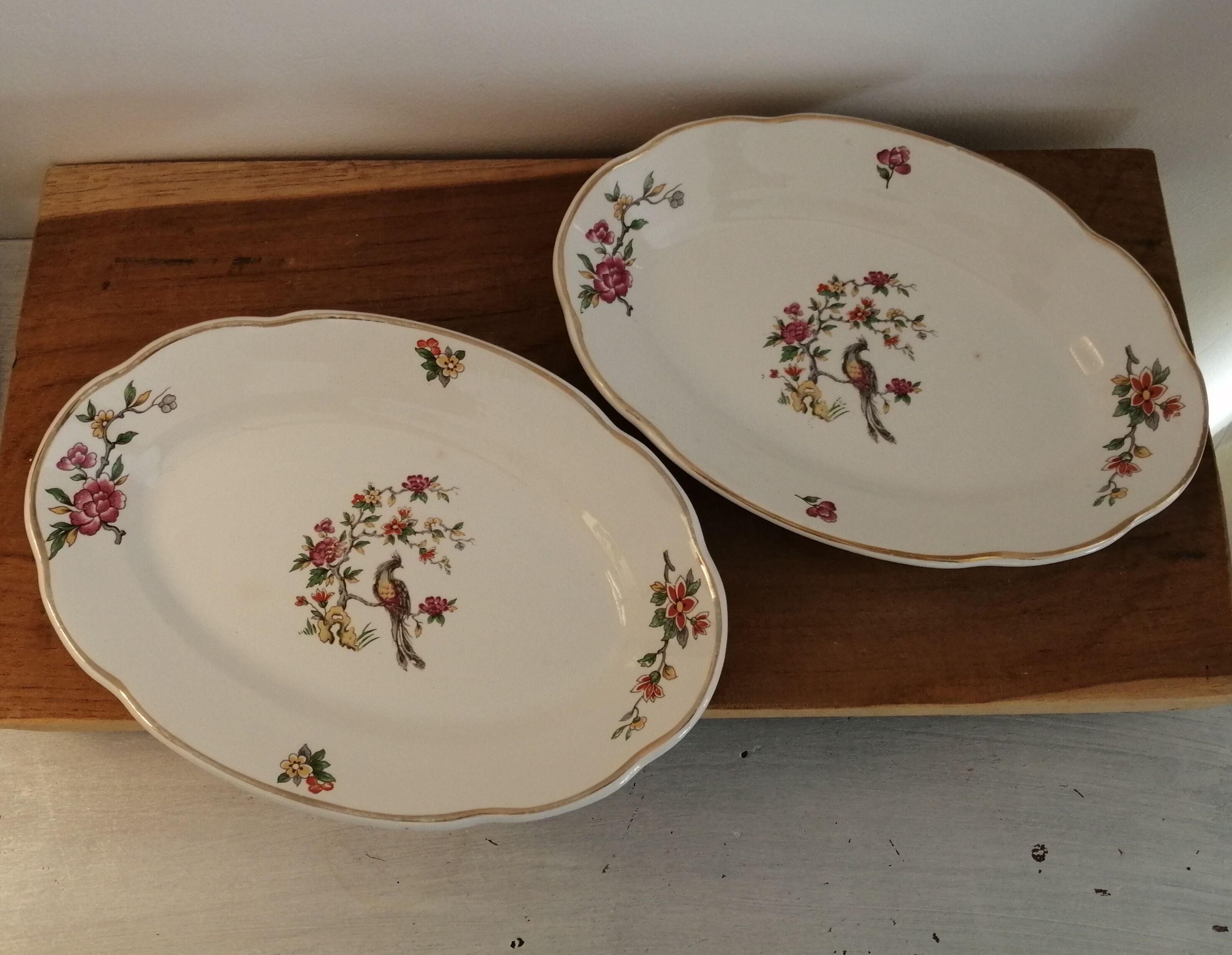 Digoin Sarreguemines oval presentation plates CONDEvintage model