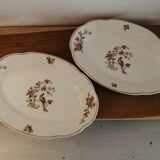 Digoin Sarreguemines oval presentation plates CONDEvintage model