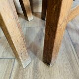 Set of 6 brutalist oak stools