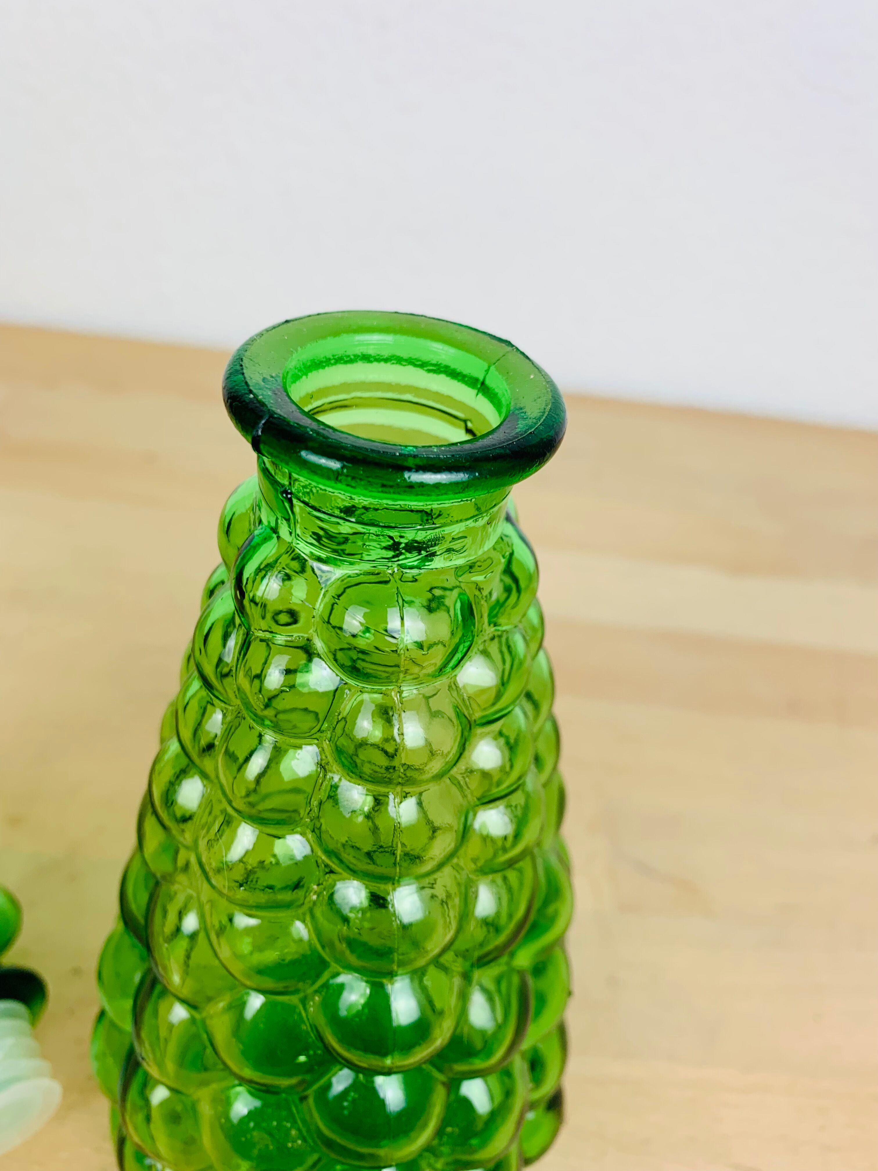 Italian green glass carafe