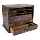 Victorian Oak Writing Cabinet with Automatic Tambour, 19th Century