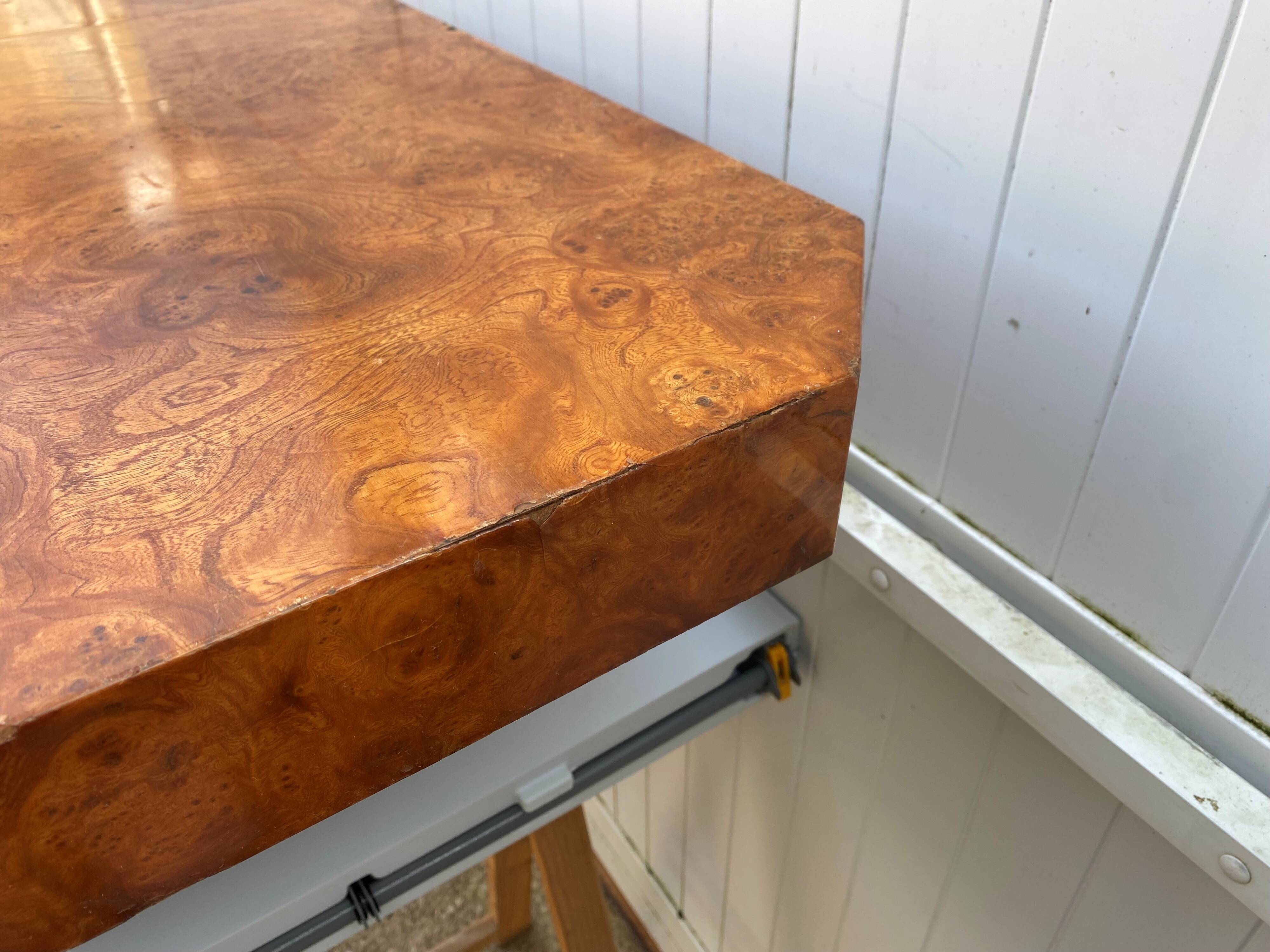 Elm burl coffee table/bar