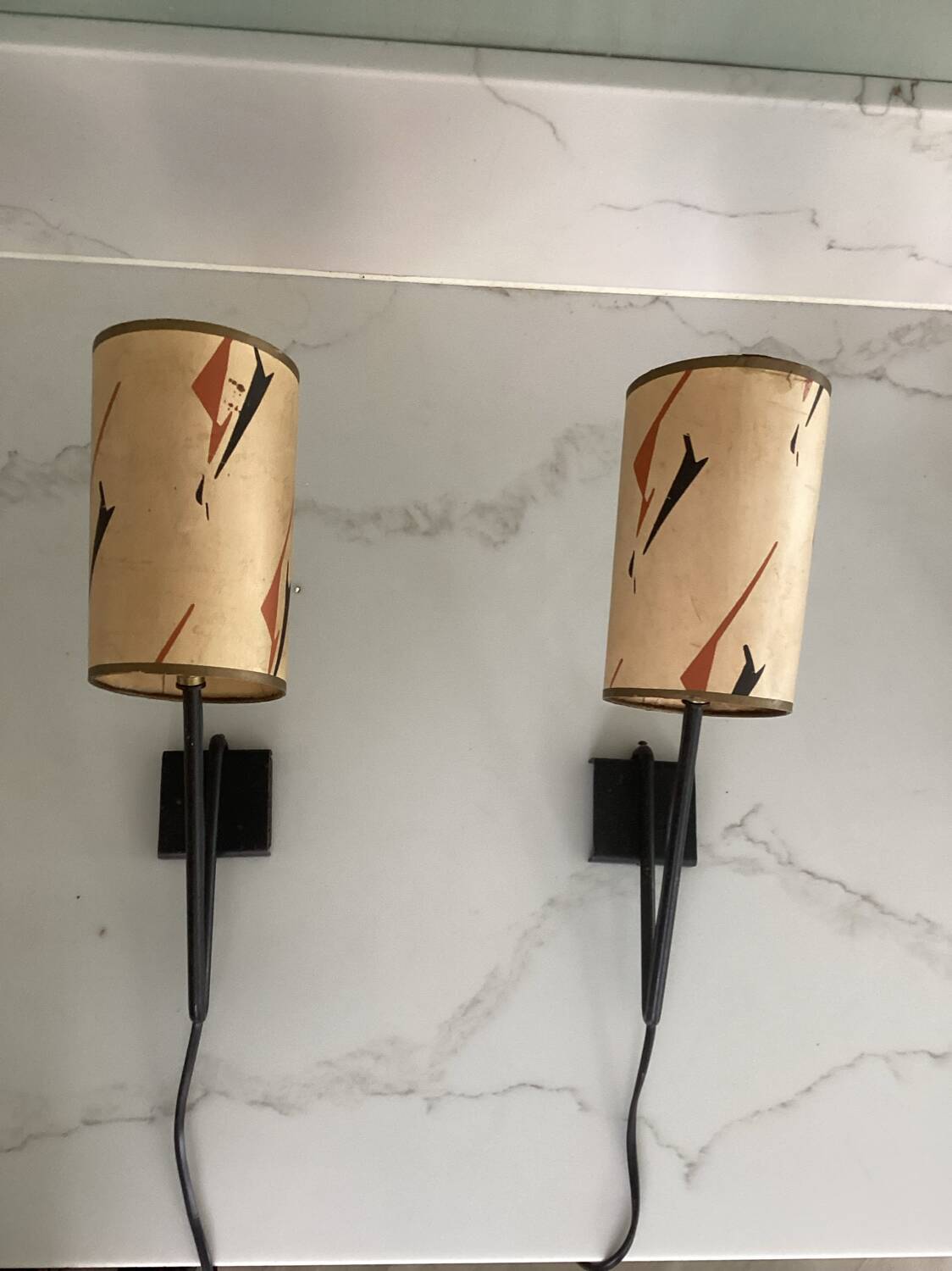 2 france small wall lamps 1950 bedside lamps