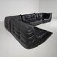 Togo black leather sofa, original, Michel Ducaroy, Ligne Roset, 1980