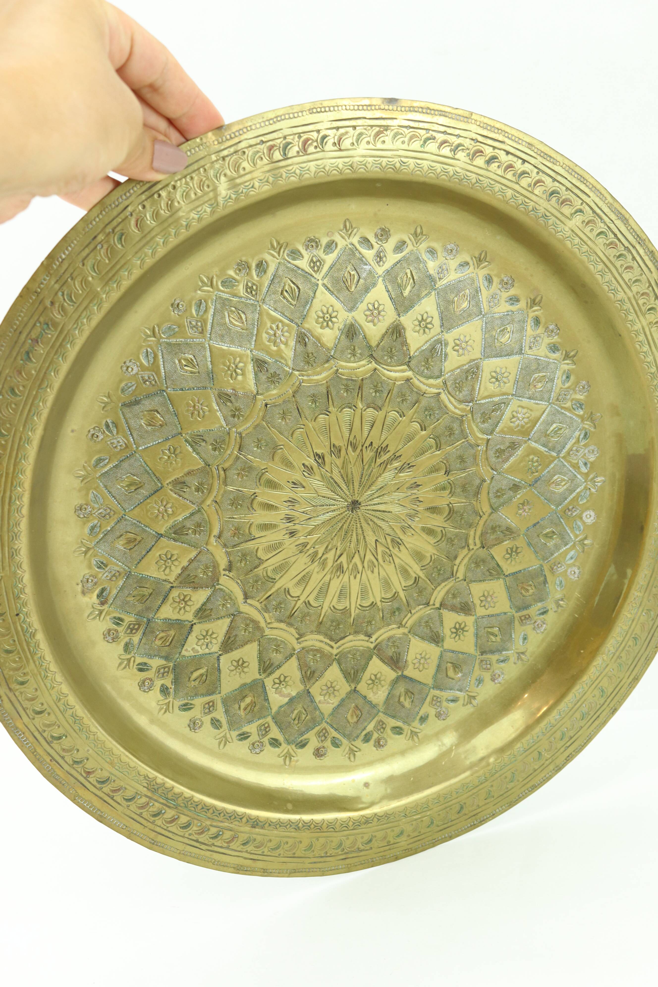 Vintage oriental plate in brass