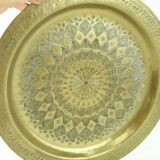 Vintage oriental plate in brass