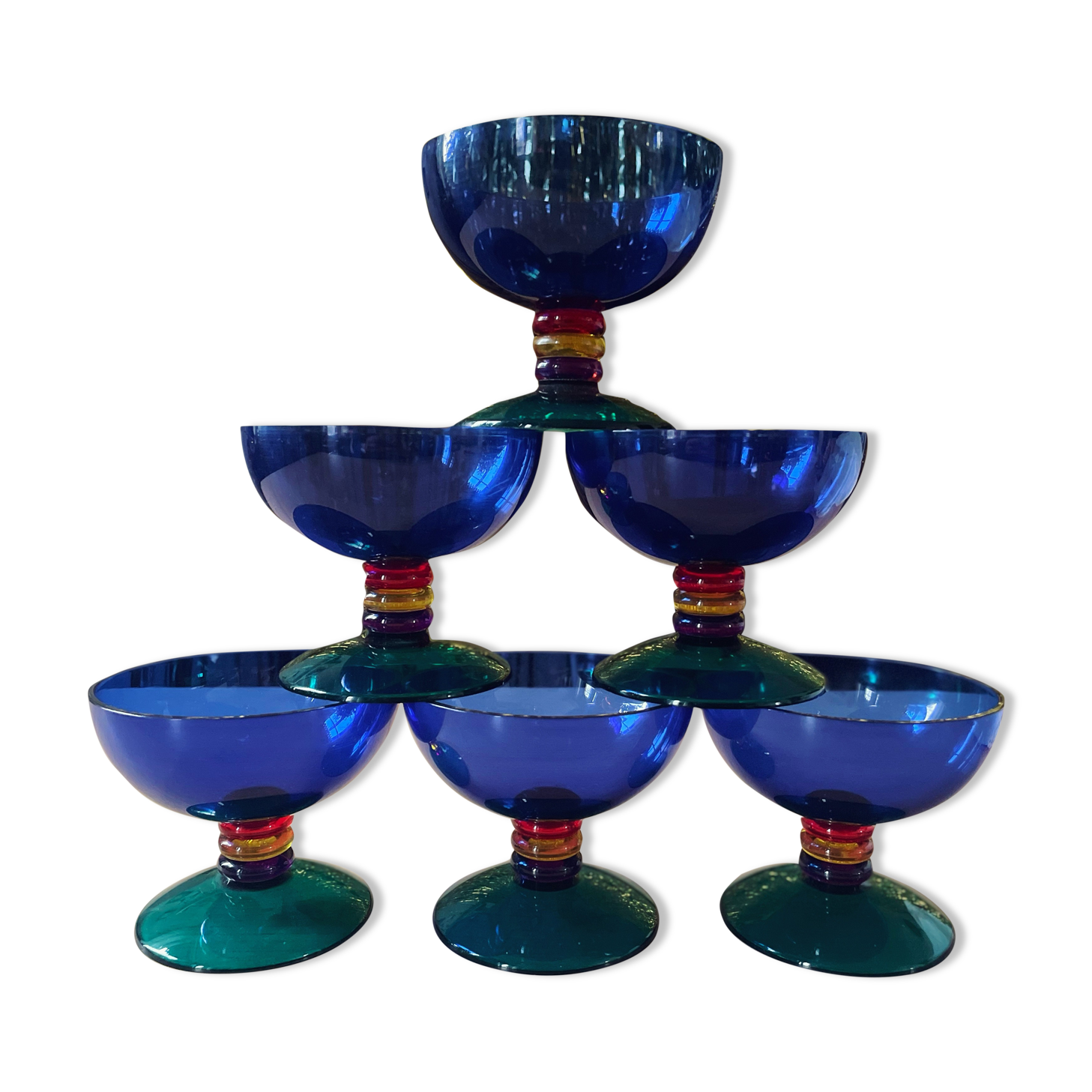 Lot de six coupelles Guzzini vintage italien