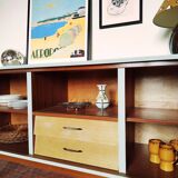 Wooden sideboard in soft green