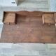 Antique solid wood desk with tiers – metal handles