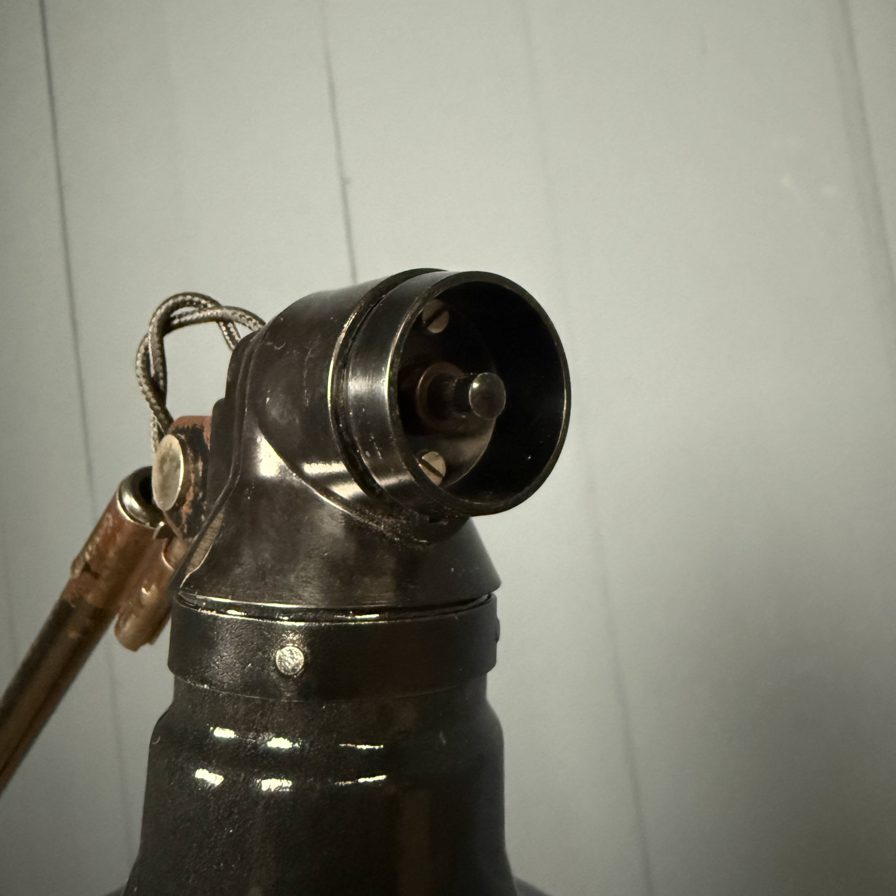 Rademacher black table lamp with enamel shade