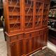 English-style blond mahogany two-body bookcase