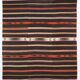 Tapis kilim vintage rayé marron foncé et orange 6x10, 181x305 cm