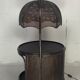 Table d’appoint en rotin en bambou avec lampe suspendue intégrée, hollandaise des années 1960-1970