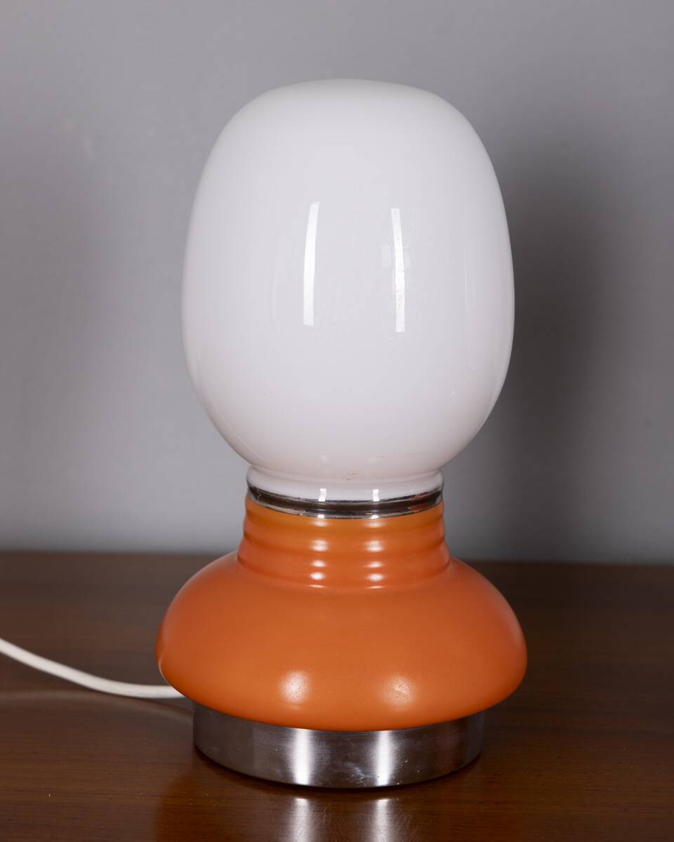 Vintage Italian Glass Table Lamps, 1970s, Set of 2