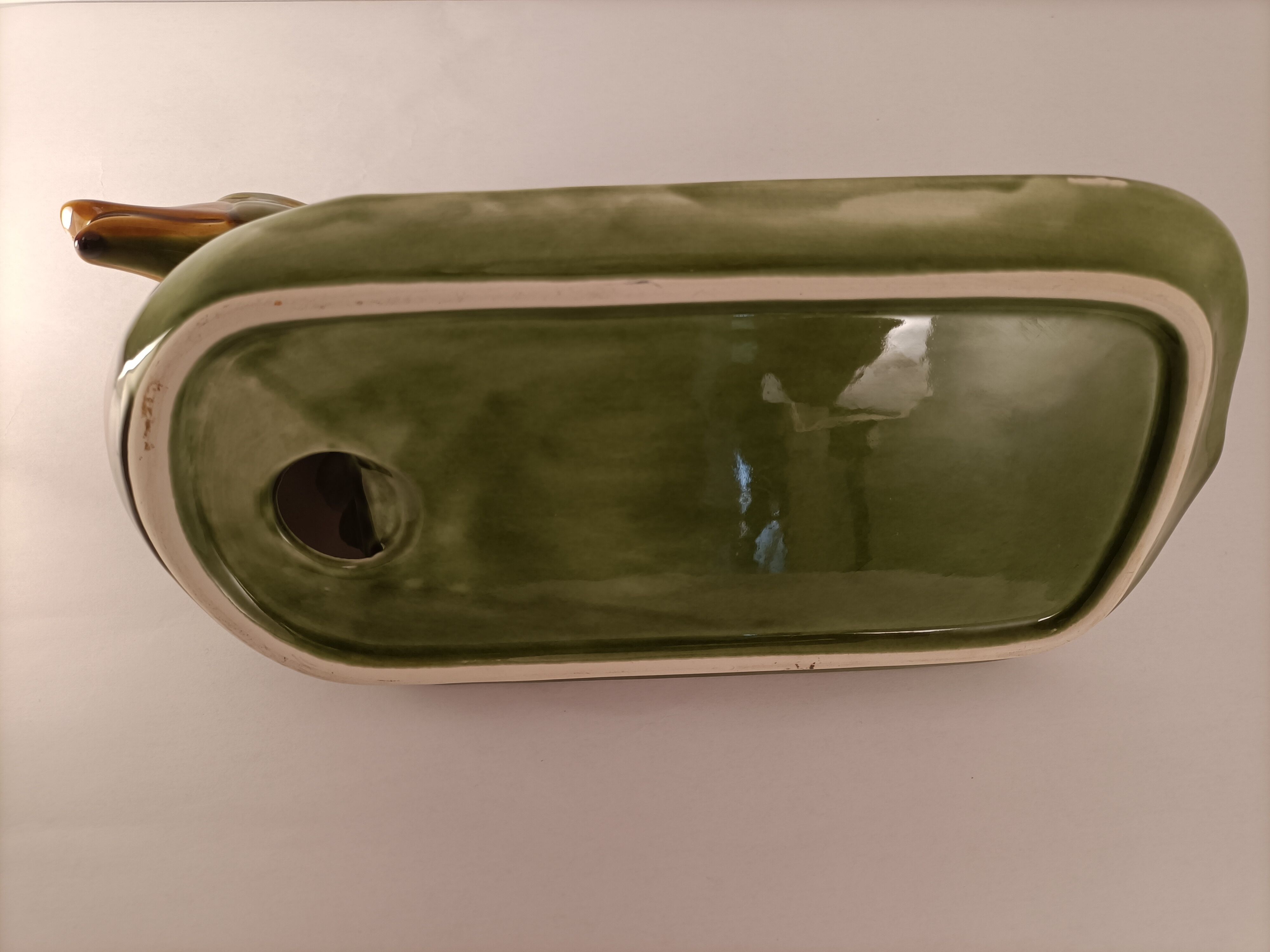 Plat de service fois gras tête canard duck serving dish vintage nöel christmas