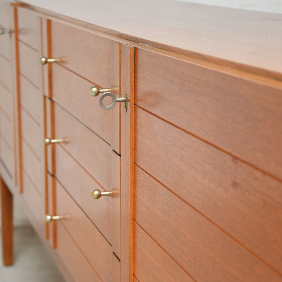Sideboard 210cm in blond teak, 1970