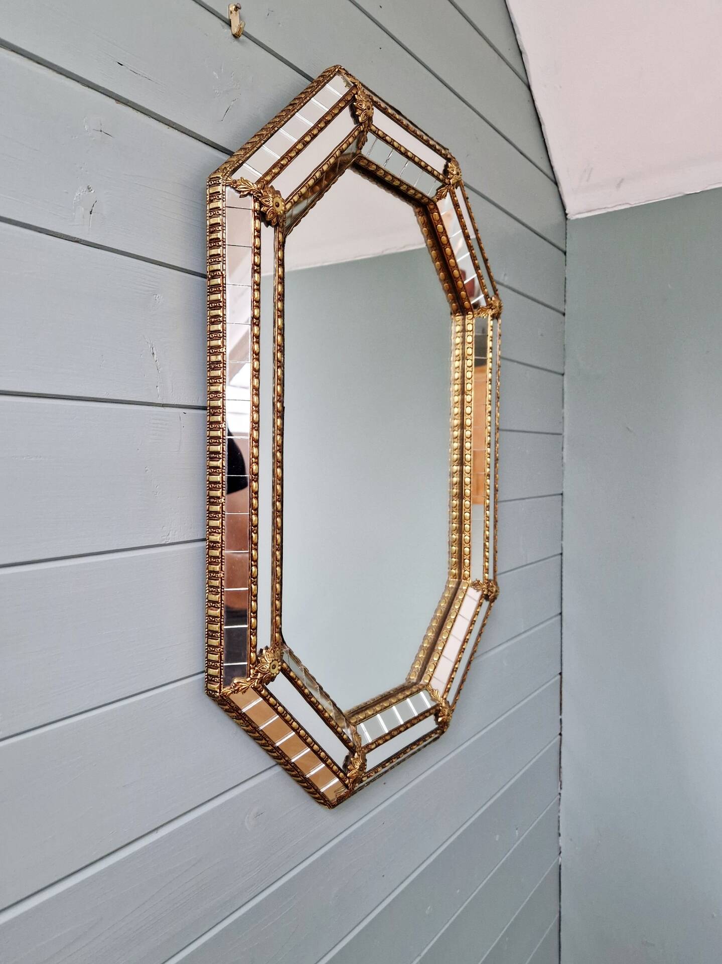 Venetian mirror with brass frames, 1970s-80s