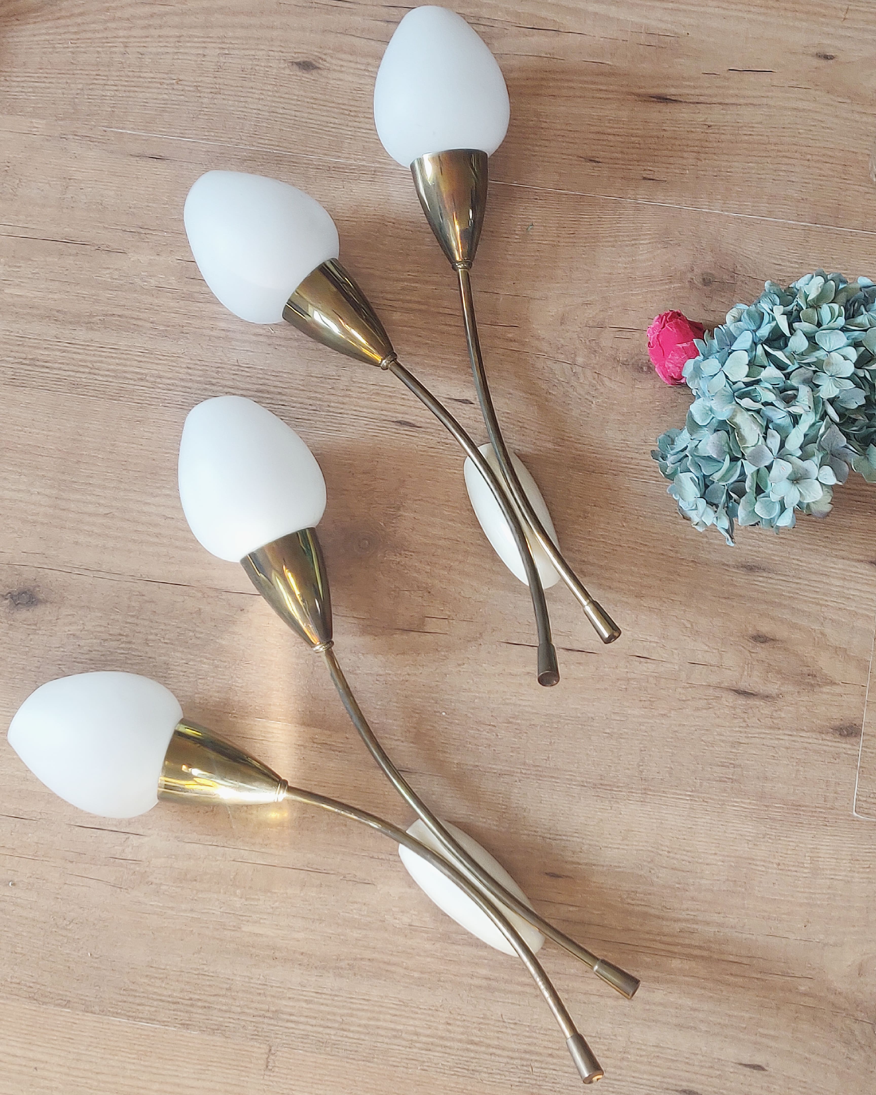 Duo of torch wall lamps