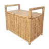 Rattan bench toy chest
