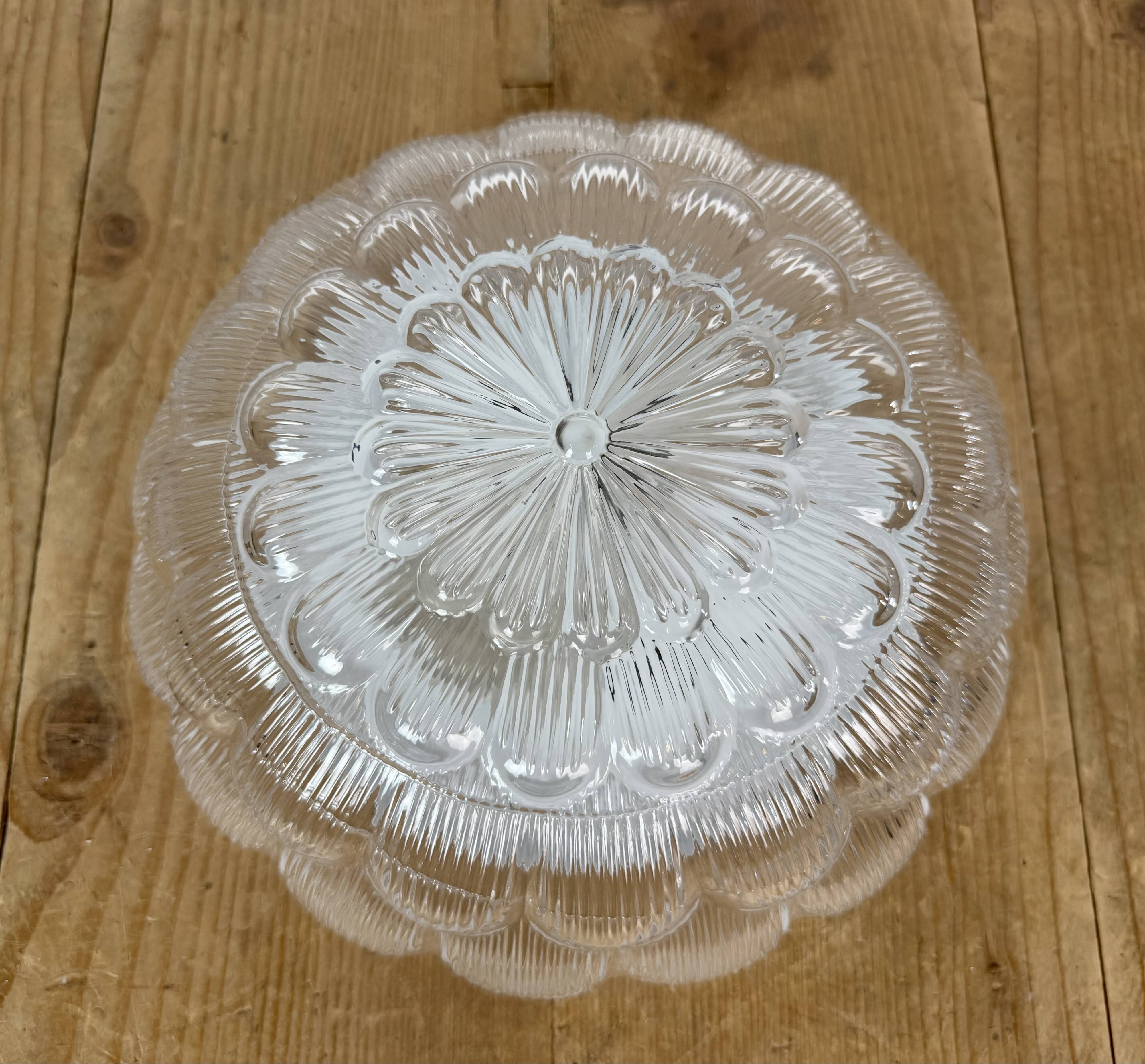Vintage Glass Wall or Ceiling Light, 1970s