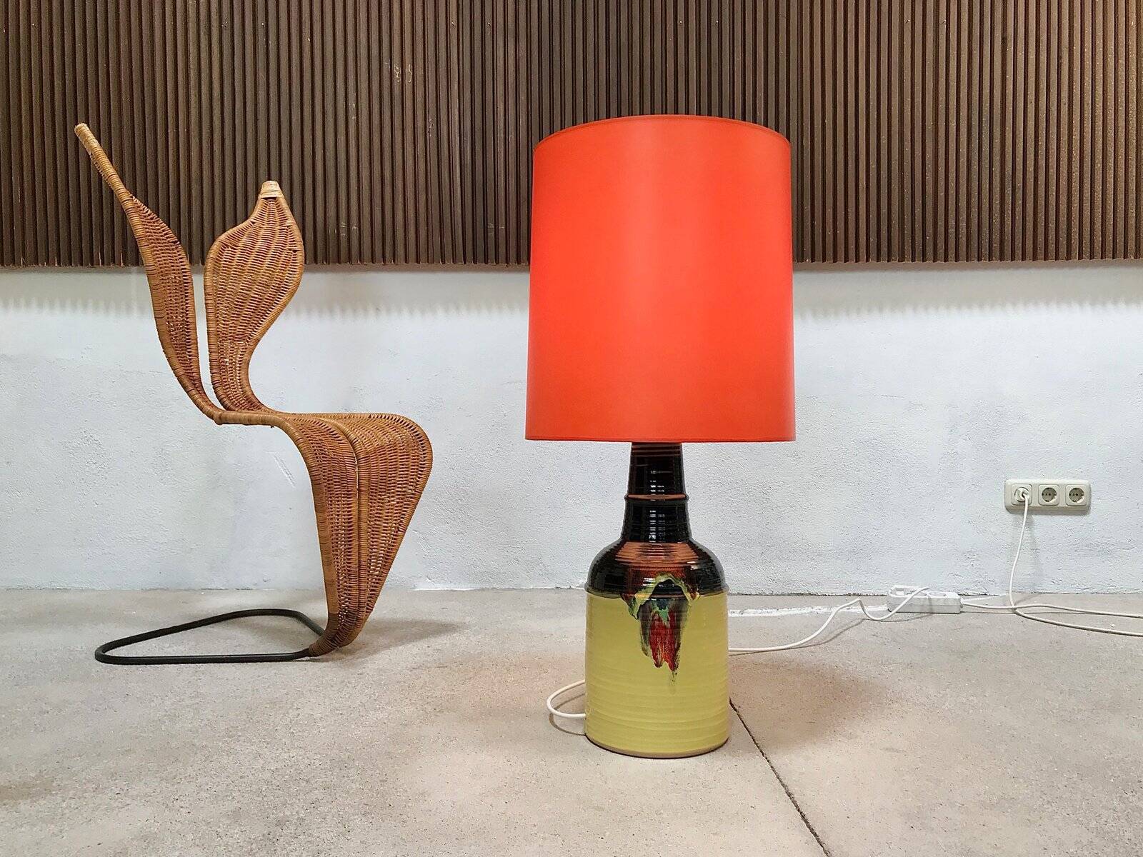 Large glazed ceramic art table lamp by Bjørn Wiinblad for Rosenthal, 1960s