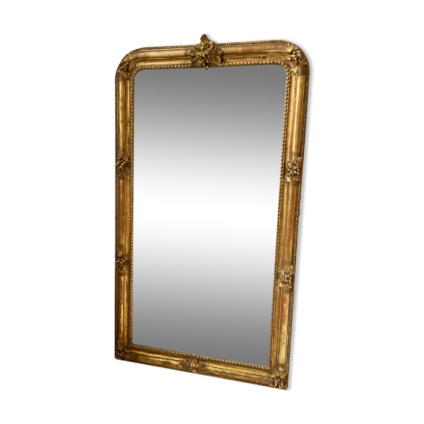 Louis Philippe Flowered Mirror 19th 84x150cm