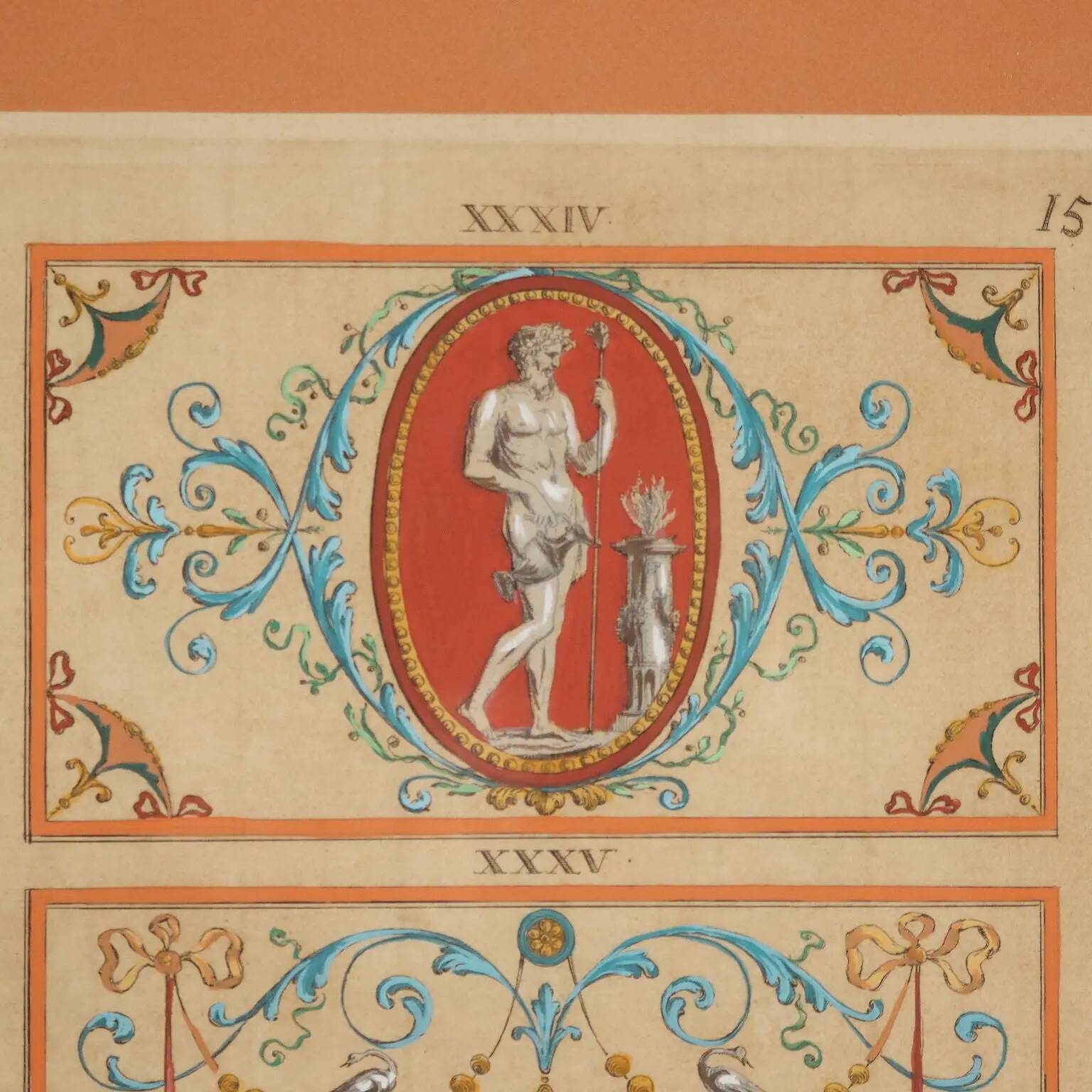 Gravures anciennes signées Michelangelo Pergolesi, vases, XVIIIe siècle