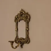 Pair of Mid-Century Swedish Brass Sconces with Mirror