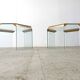 Pair of vintage brass and glass side tables,  1970s