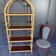 Vintage 1970s rattan bookshelf