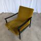 Vintage Yellow Fabric Armchair: Mid-Century Modern Lounge Chair